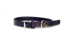 Black Leather Dog Collar And Lashes Set 