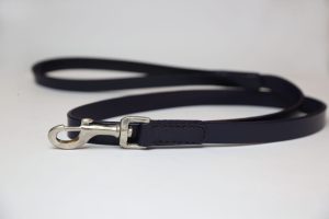 Black Leather Dog Collar And Lashes Set 