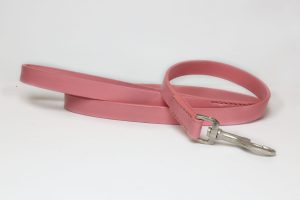 Pink Leather Dog Collar And Lashes Set 
